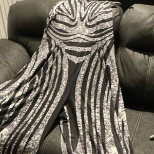 Black and Gray Striped Pattern Jumpsuit